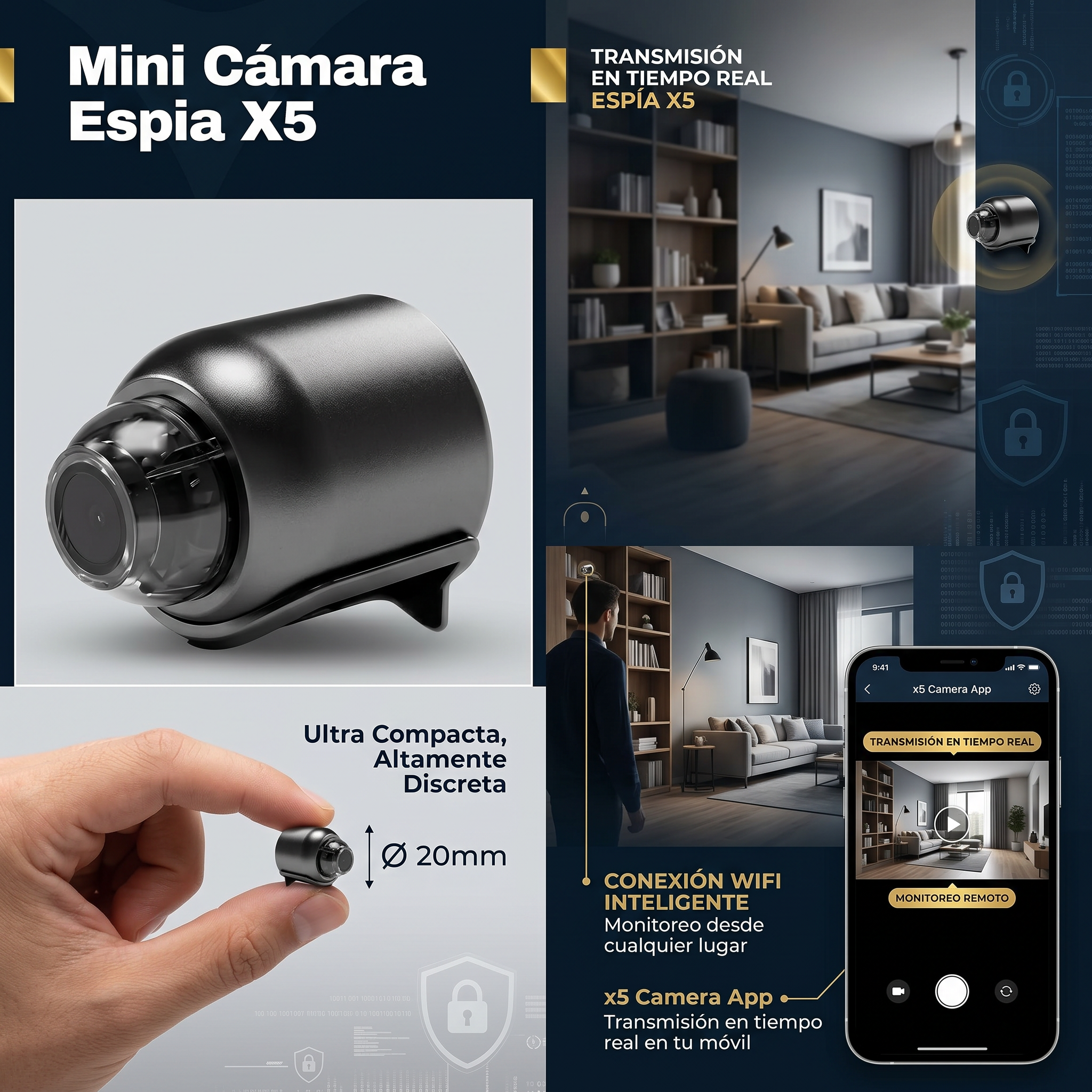 Mini Camara Wifi Espia X5 P2p Fullhd Vis