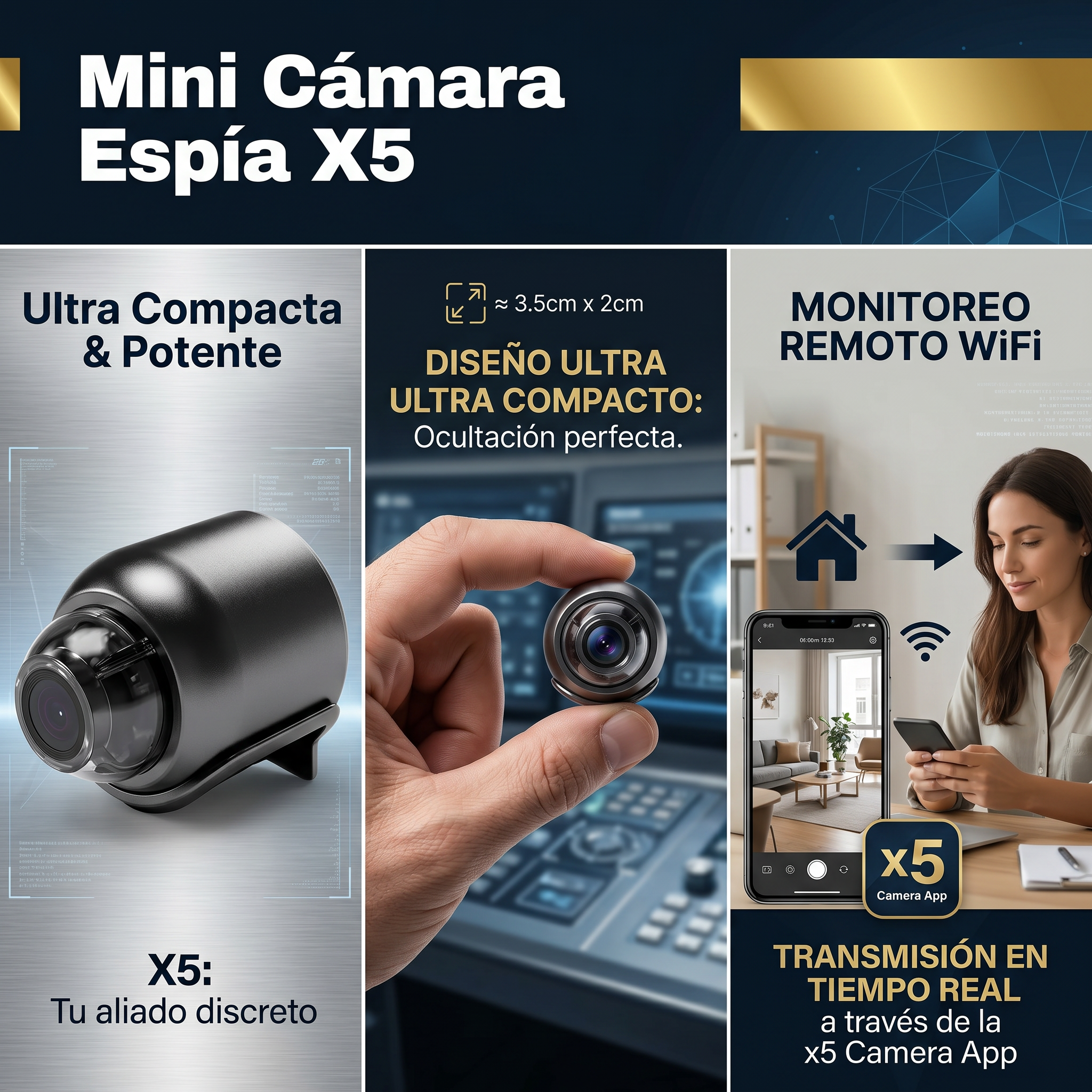 Mini Camara Wifi Espia X5 P2p Fullhd Vis