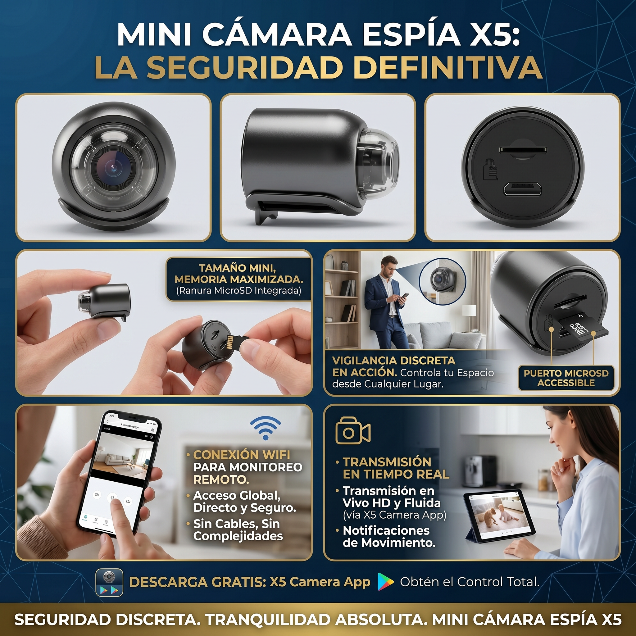 Mini Camara Wifi Espia X5 P2p Fullhd Vis